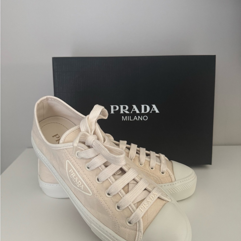 Prada Beige Canvas Sneakers size 40